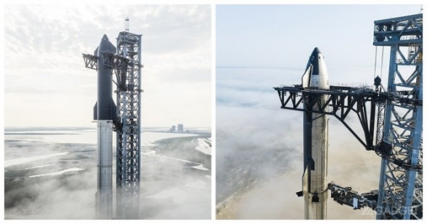 SpaceX показала полностью собранную ракету Starship, готовую к запуску (4 фото)